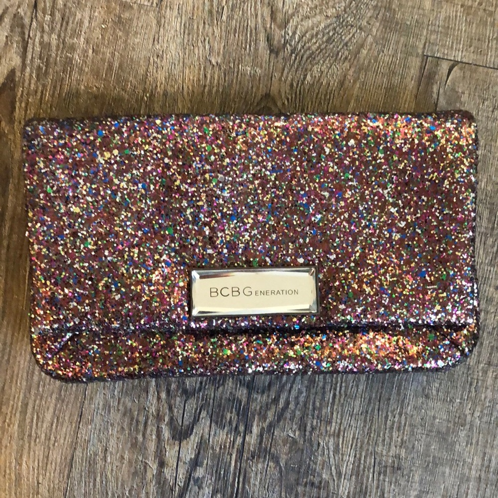 BCBGeneration glitter clutch
